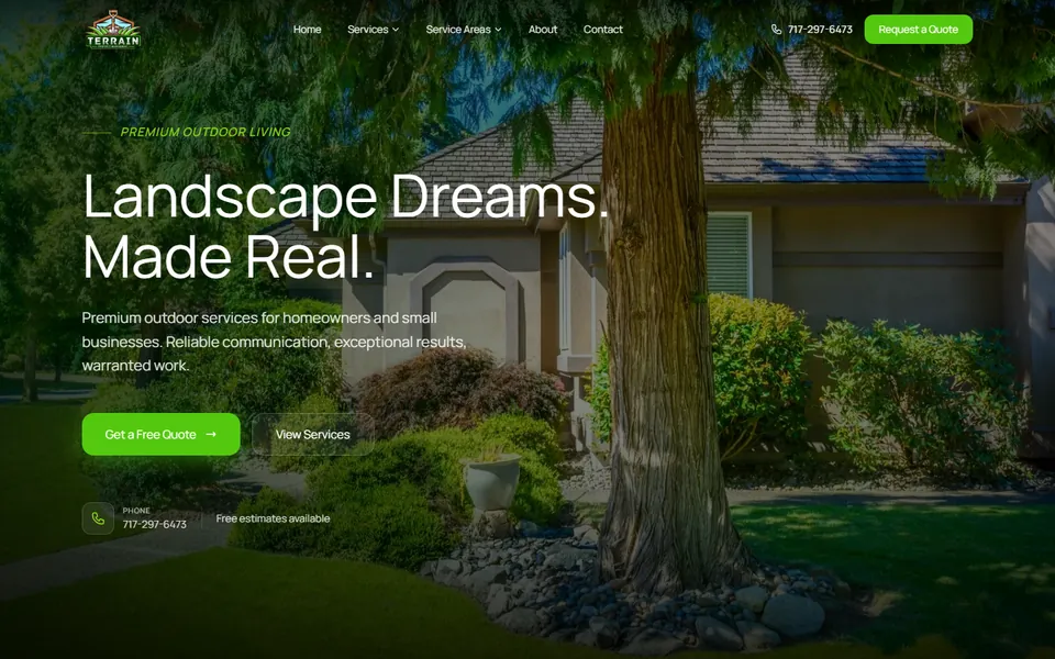Terrain Property Management website homepage